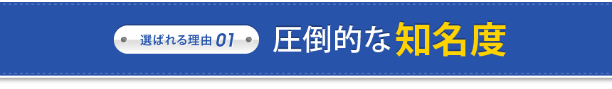 選ばれる理由 01 圧倒的な知名度