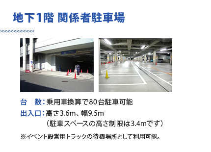 地下1階 関係者駐車場